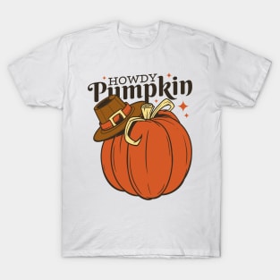 Pumpkin Pilgram Hat Fall Autumn Thanksgiving Settler Colonist T-Shirt